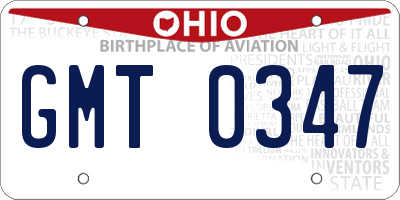 OH license plate GMT0347