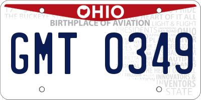 OH license plate GMT0349