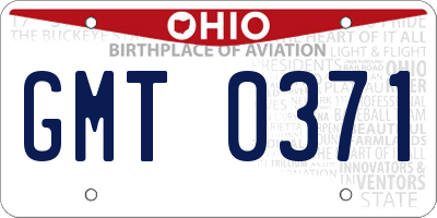 OH license plate GMT0371