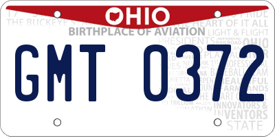 OH license plate GMT0372