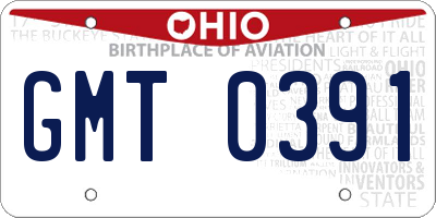 OH license plate GMT0391