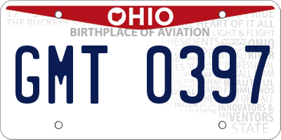 OH license plate GMT0397