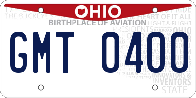 OH license plate GMT0400