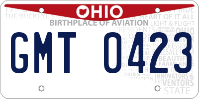 OH license plate GMT0423