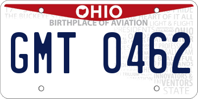 OH license plate GMT0462