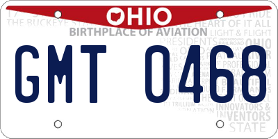 OH license plate GMT0468
