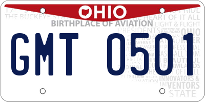 OH license plate GMT0501