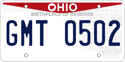 OH license plate GMT0502