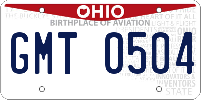 OH license plate GMT0504