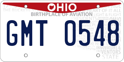 OH license plate GMT0548