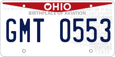 OH license plate GMT0553