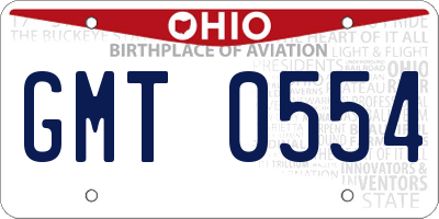 OH license plate GMT0554