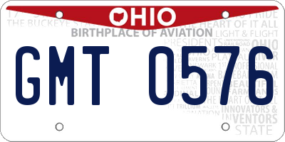 OH license plate GMT0576