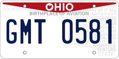 OH license plate GMT0581