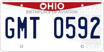OH license plate GMT0592
