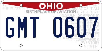 OH license plate GMT0607