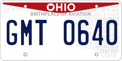 OH license plate GMT0640