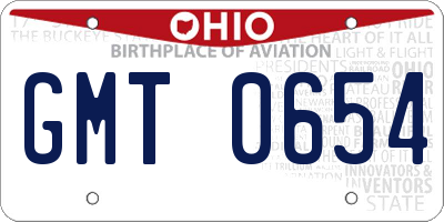 OH license plate GMT0654
