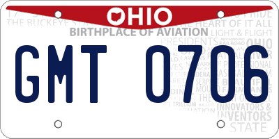 OH license plate GMT0706