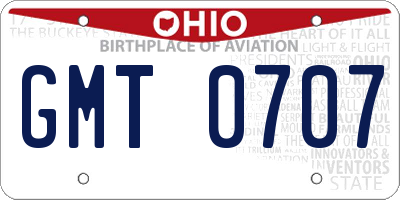 OH license plate GMT0707
