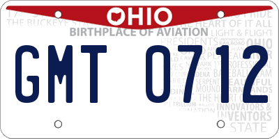 OH license plate GMT0712