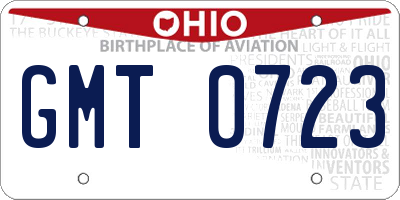 OH license plate GMT0723