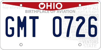 OH license plate GMT0726