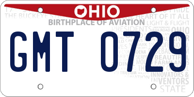 OH license plate GMT0729
