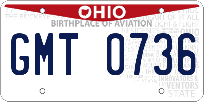 OH license plate GMT0736