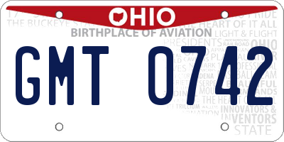 OH license plate GMT0742