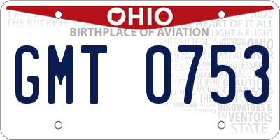 OH license plate GMT0753