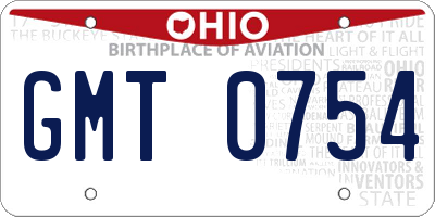 OH license plate GMT0754