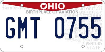 OH license plate GMT0755