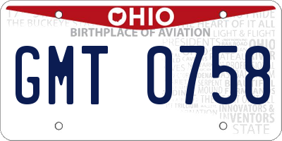OH license plate GMT0758