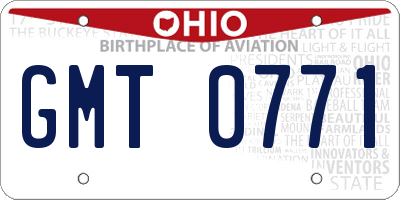 OH license plate GMT0771