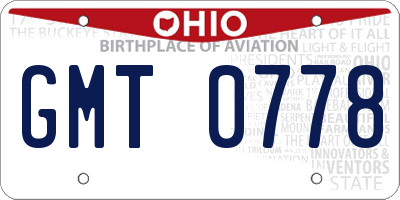 OH license plate GMT0778