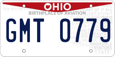 OH license plate GMT0779