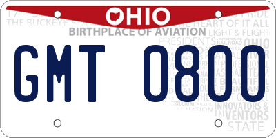 OH license plate GMT0800