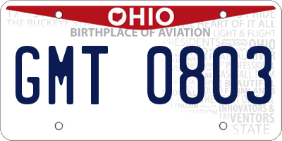 OH license plate GMT0803