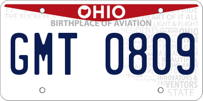 OH license plate GMT0809