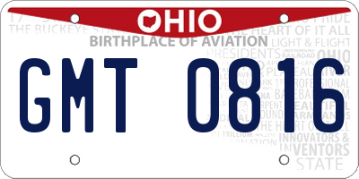OH license plate GMT0816