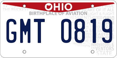 OH license plate GMT0819