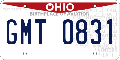 OH license plate GMT0831
