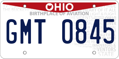 OH license plate GMT0845