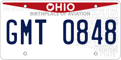 OH license plate GMT0848