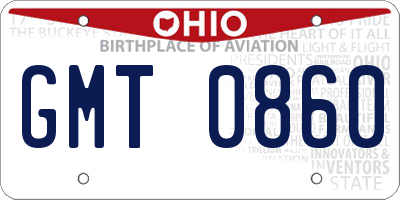 OH license plate GMT0860