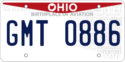 OH license plate GMT0886