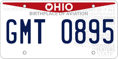 OH license plate GMT0895