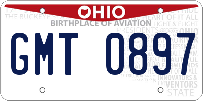 OH license plate GMT0897