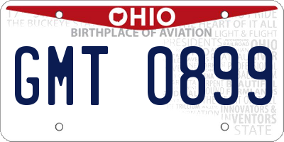 OH license plate GMT0899